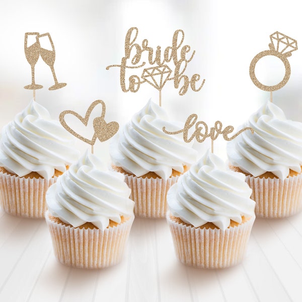 Bride to Be Cupcake Topper, Bridal Shower Cupcake Topper, Bachelorette Cupcake Topper, Miss to Mrs, Soon to Be Mrs, Bridal Party Decor