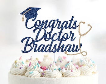 Doctor Graduation Cake Topper, Personalized Doctor Grad Cake Topper, Doctor Name Topper, Medical Grad Cake Topper, Class of 2022 Graduation