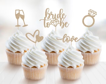 Bride to Be Cupcake Topper, Bridal Shower Cupcake Topper, Bachelorette Cupcake Topper, Miss to Mrs, Soon to Be Mrs, Bridal Party Decor