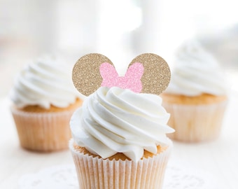 Mouse Ears Glitter Cupcake Topper, Two-dles 2nd Birthday