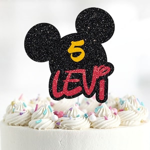 Personalized Mouse Birthday Cake Topper, I&#39;m TWOdles Cake Topper, Mouse Ears Birthday, Boys Birthday Theme, Custom Mouse Cake Topper