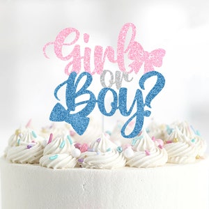 Gender Reveal Girl or Boy Cake Topper, Boy or Girl, Bows or Bowties, Party Ideas, Party Decorations