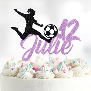 Soccer Birthday Cake Topper, Girl Soccer Cake Topper, Female Soccer, Girl Sports, Happy Birthday Cake Topper, Custom, Personalized Soccer