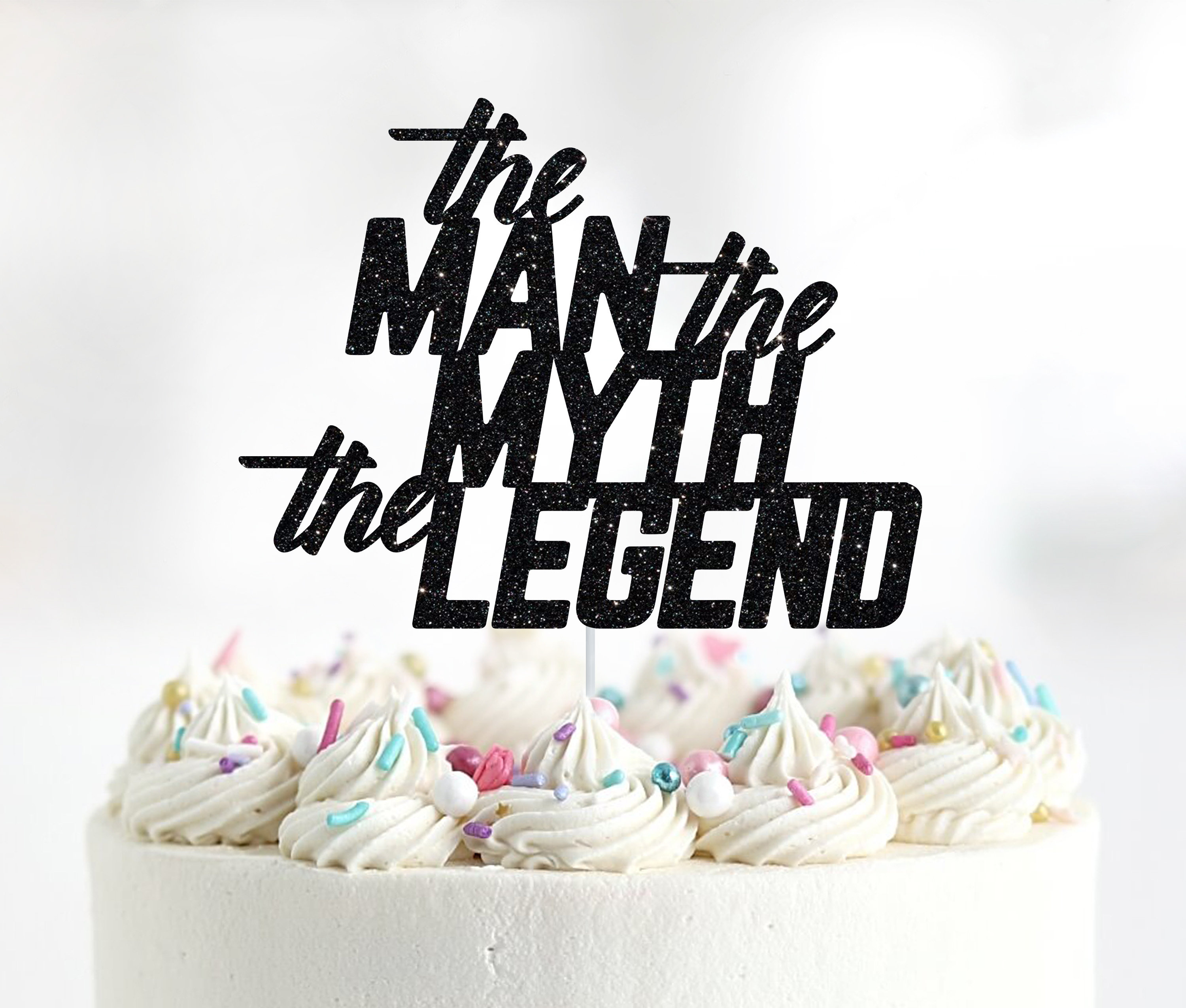 Crown King Cupcake-Topper 24 Stück - 'The Man The Myth The Legend' Deko Für Geburtstag & Vatertag