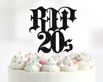 RIP 20s, ANY Age, Death to My 20s, RIP Twenties, 30th Birthday Decorations, Funny 30th Birthday Cake Topper, Rest in Peace 20s, Coffin Skull