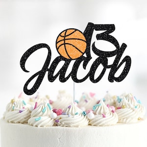 Basketball Cake Topper, Personalized Basketball Birthday Cake Topper, Custom Basketball Topper, Sports, Boys Sports, Girls Sports