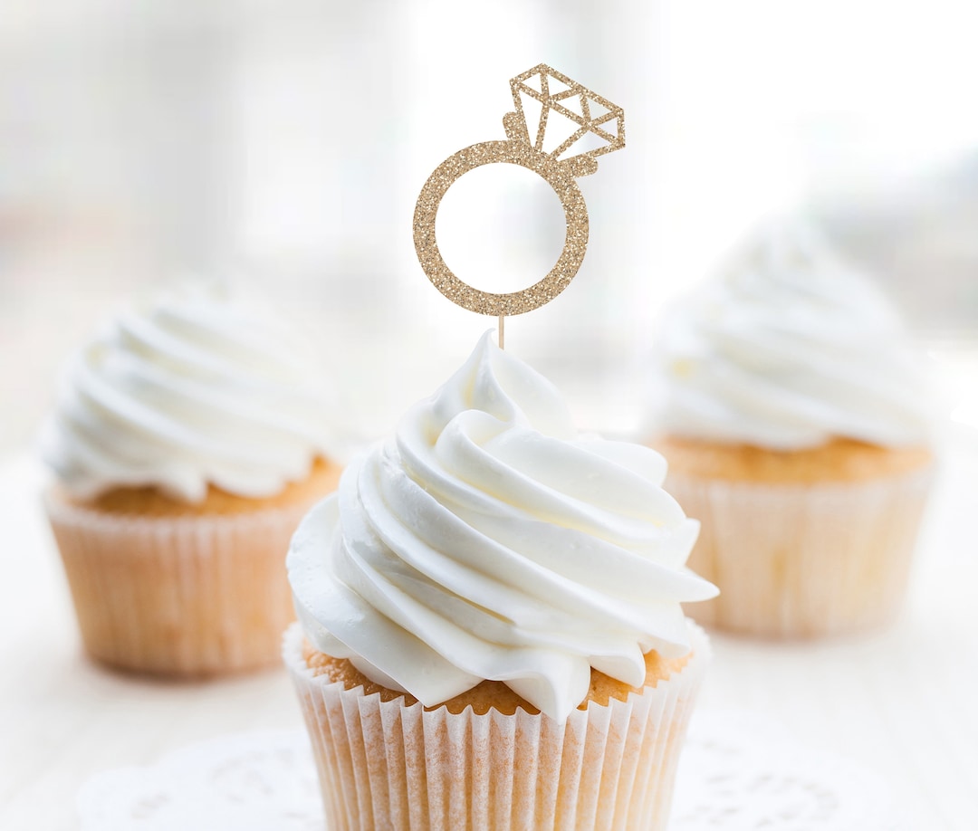 Engagement Ring Cupcake Toppers Bachelorette Party Toppers - Etsy