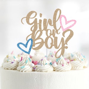 Gender Reveal Girl or Boy Cake Topper, Boy or Girl, Bows or Bowties, Party Ideas, Party Decorations