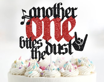 Another ONE Bites the Dust Cake Topper, Rock Themed 1st Birthday Cake Topper, Music Themed 1st Birthday Party, Rock and Roll First Birthday