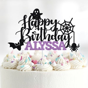 Halloween Birthday Cake Topper, Happy Halloween, Happy Birthday Cake Topper, Custom Halloween Cake Topper, Happy BooDay Cake Topper