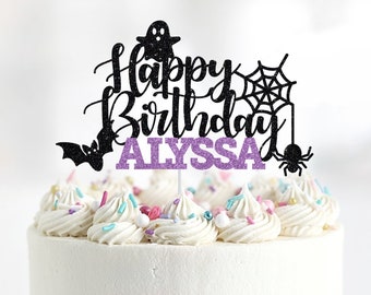 Halloween Birthday Cake Topper, Happy Halloween, Happy Birthday Cake Topper, Custom Halloween Cake Topper, Happy BooDay Cake Topper