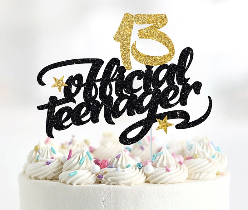 Official Teenager Cake Topper, Officially 13 Cake Topper, 13th Birthday ...