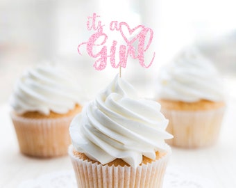 It&#39;s a Girl Cupcake Topper, Baby Shower Decorations, Girl Shower Ideas, Party Decorations
