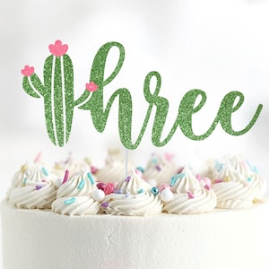 Three Esta Cake Topper, Three Cake Topper, Fiesta, Cactus Cake Topper, 3rd Birthday Cake Topper, Third Birthday Cake Topper, Threenager