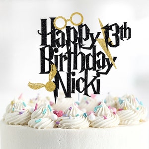 Wizard Theme Birthday Cake Topper, Happee Birthdae Cake Topper, Personalized Cake Topper, Custom Magical Cake Topper, Wizard Decorations