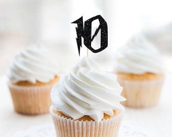 Wizard Glitter Age Cupcake Toppers, Birthday Party Decorations