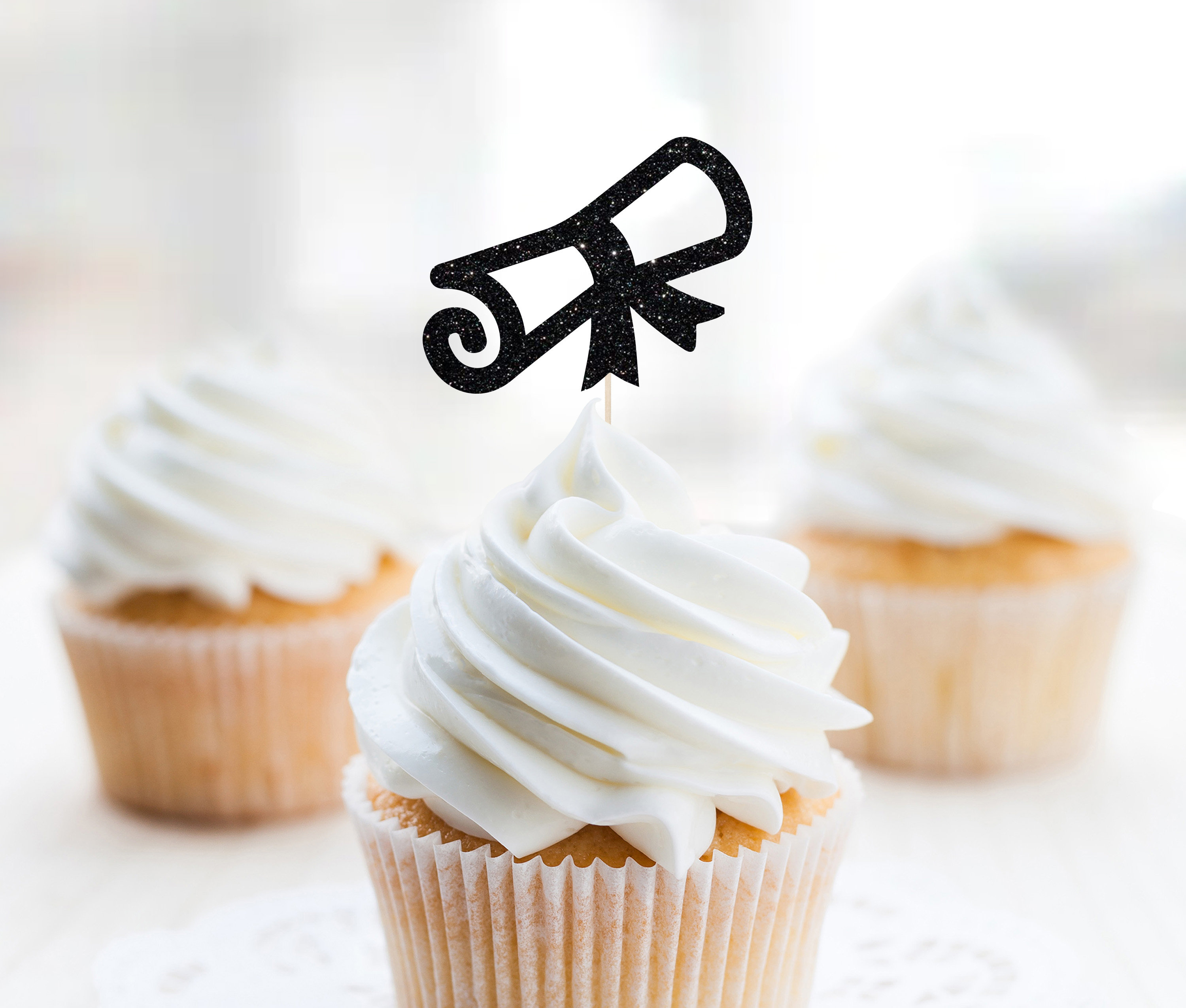 Diploma Cupcake Toppers Graduation Cupcake Toppers Grad Etsy