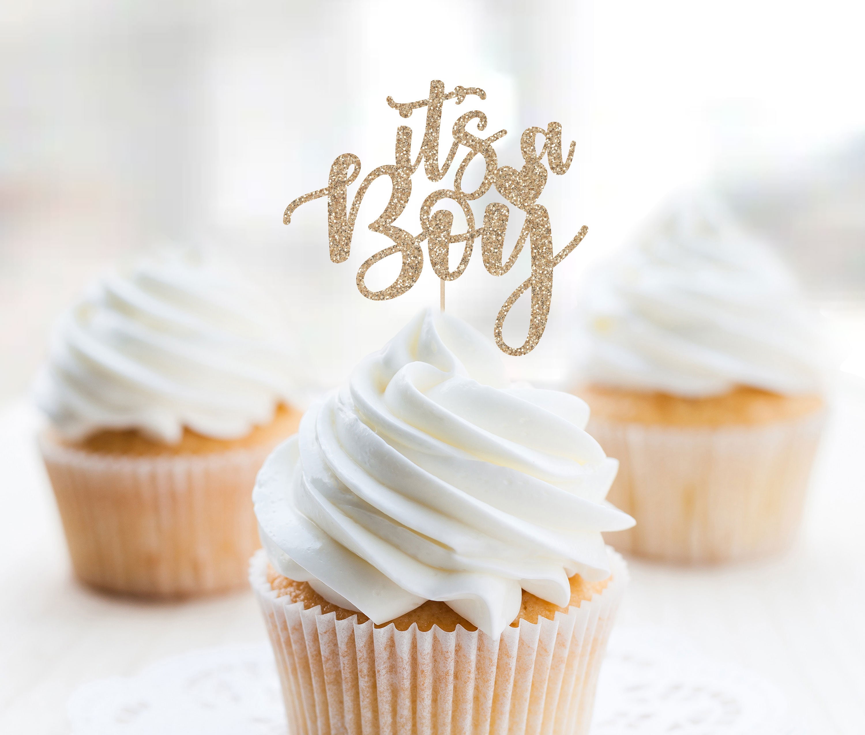 It's A Boy Baby Shower Cupcake Topper Oh Boy Cupcake Etsy