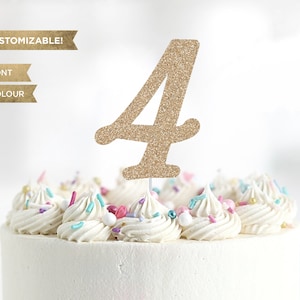 4 Cake Topper, Four Cake Topper, Age Cake Topper, Number Cake Topper, 4th Birthday Cake Topper, Fourth Birthday Cake Topper, Party Decor