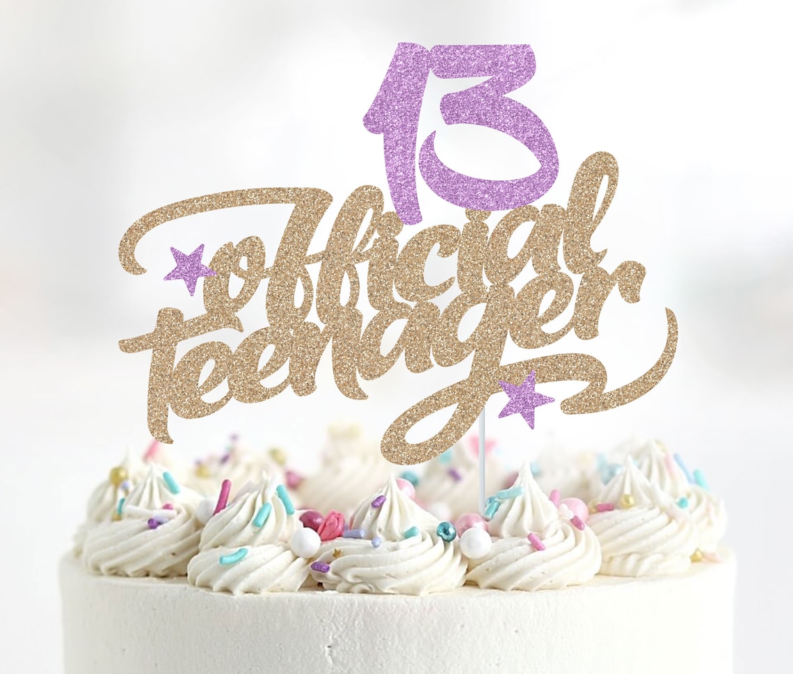 Official Teenager Cake Topper, Officially 13 Cake Topper, 13th Birthday ...