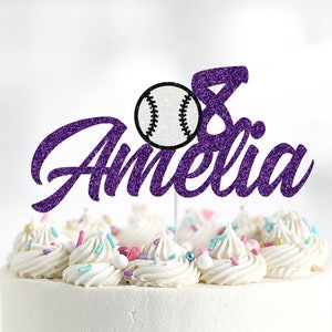 Baseball Birthday Cake Topper, Girls Baseball Cake Topper, Female Baseball, Girls Sports, Happy Birthday Cake Topper, Personalized Baseball