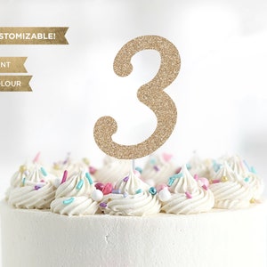 3 Cake Topper, Three Cake Topper, Age Cake Topper, Number Cake Topper, 3rd Birthday Cake Topper, Third Birthday Cake Topper, Threenager