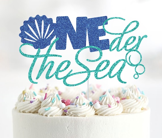 Oneder the Sea Cake Topper, Under the Sea First Birthday, Ocean Themed 1st Birthday  Cake Topper, Mermaid 1st Birthday Topper, Party Decor 