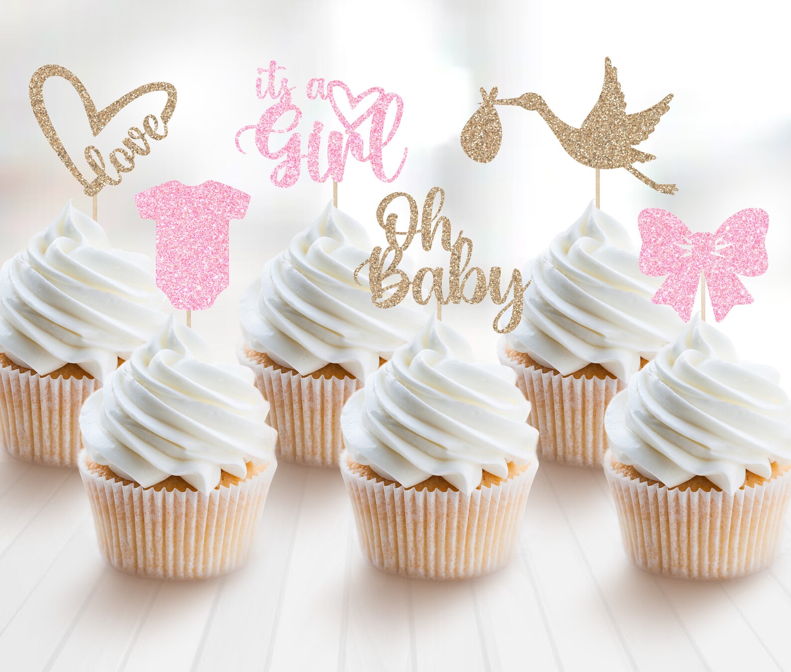 It's a Girl Cupcake Topper Baby Shower Decorations Girl Etsy