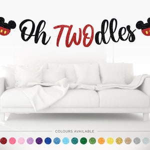 Oh TWOdles Banner, Mouse Theme Banner, Second Birthday, Boys Birthday Ideas, Boys Second Birthday Theme, Party Decorations