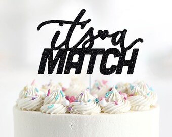 It's A Match Glitter Cake Topper, Match Day Party Decor
