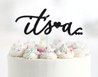 It's a... Glitter Gender Reveal Cake Topper