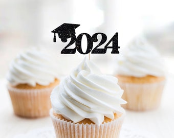 ANY YEAR, Class of 2024 Cupcake Toppers, Graduation Cupcake Toppers, Grad Cupcake Toppers, Congrats Grad Cupcake Toppers, Graduation Decor