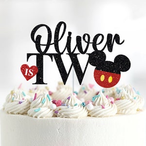Mouse Cake Topper, Oh Twodles Cake Topper, Mouse Ears and Trousers Cake Topper, Boys 2nd Birthday, Personalized Mouse Cake Topper, Custom