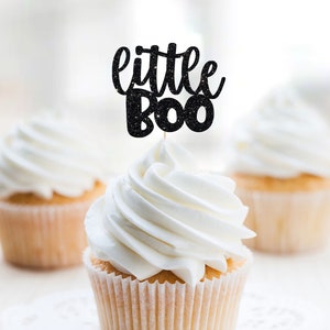 Little Boo Cupcake Topper, Halloween Gender Reveal Cupcake Topper, Halloween Baby Shower Cupcake Topper, Ghost Cupcake, Halloween Decor