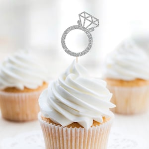 Engagement Ring Cupcake Toppers, Bachelorette Party Toppers, Bridal ...