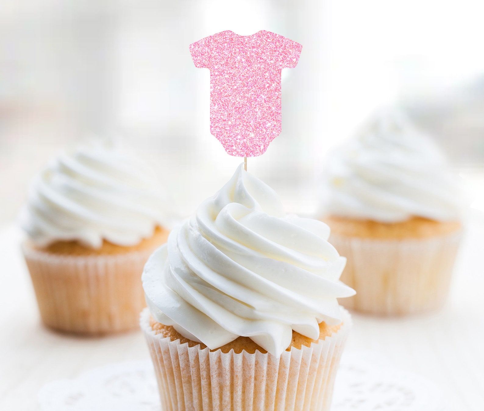 It's A Girl Baby Shower Cupcake Topper Set Girl Baby Etsy