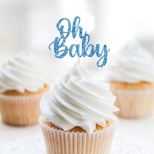 Oh Baby Cupcake Topper Baby Shower Decorations Baby Boy - Etsy