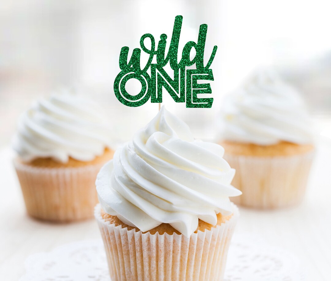 Wild ONE Glitter Cupcake Topper, First Birthday Decor - Etsy