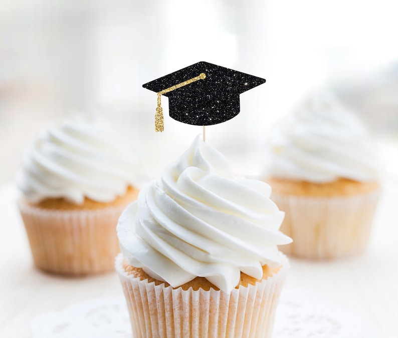 Graduation Cap Cupcake Toppers Graduation Cupcake Toppers Etsy