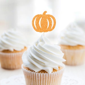 Pumpkin Cupcake Topper, Halloween Cupcake Topper, Halloween Birthday Decor, Halloween Baby Shower, Halloween Gender Reveal, Happy Halloween