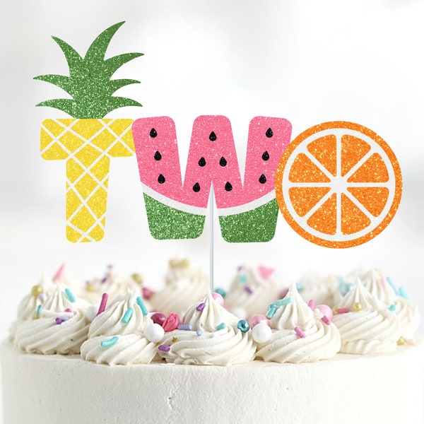Two-tti Fruity Cake Topper, TWOti Fruiti Toppers, Fruit Letters Cake Topper, Two Sweet, One in a Melon, Donut Grow Up, Second Birthday