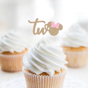 TWO Cupcake Topper, TWOdles Cupcake Topper, I&#39;m Twodles Cupcake Topper, Girls 2nd Birthday, Second Birthday, Mouse Theme Birthday Ideas