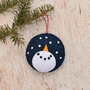 handmade felt snowman ornament, Christmas decor, Christmas gift, kids Christmas ornaments