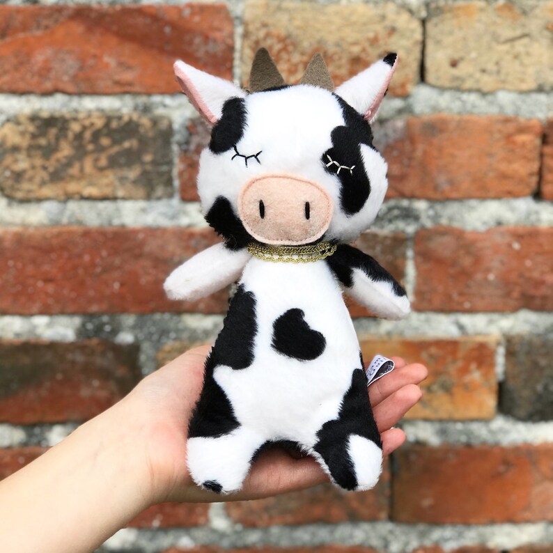 cow soft toy white black