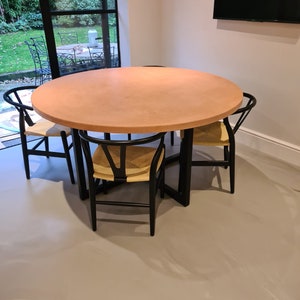 Round concrete dining table