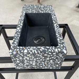 Mini concrete terrazzo sink