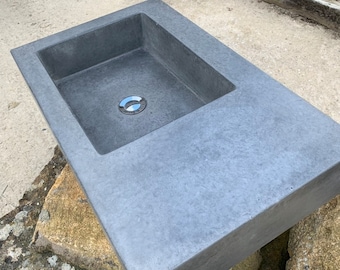 Anthracite bathroom  Concrete sink