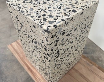 Handmade Concrete Terrazzo Side Table / Stool – Modern Designer Furniture