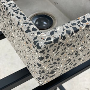 Mini concrete terrazzo sink