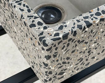 Mini concrete terrazzo sink